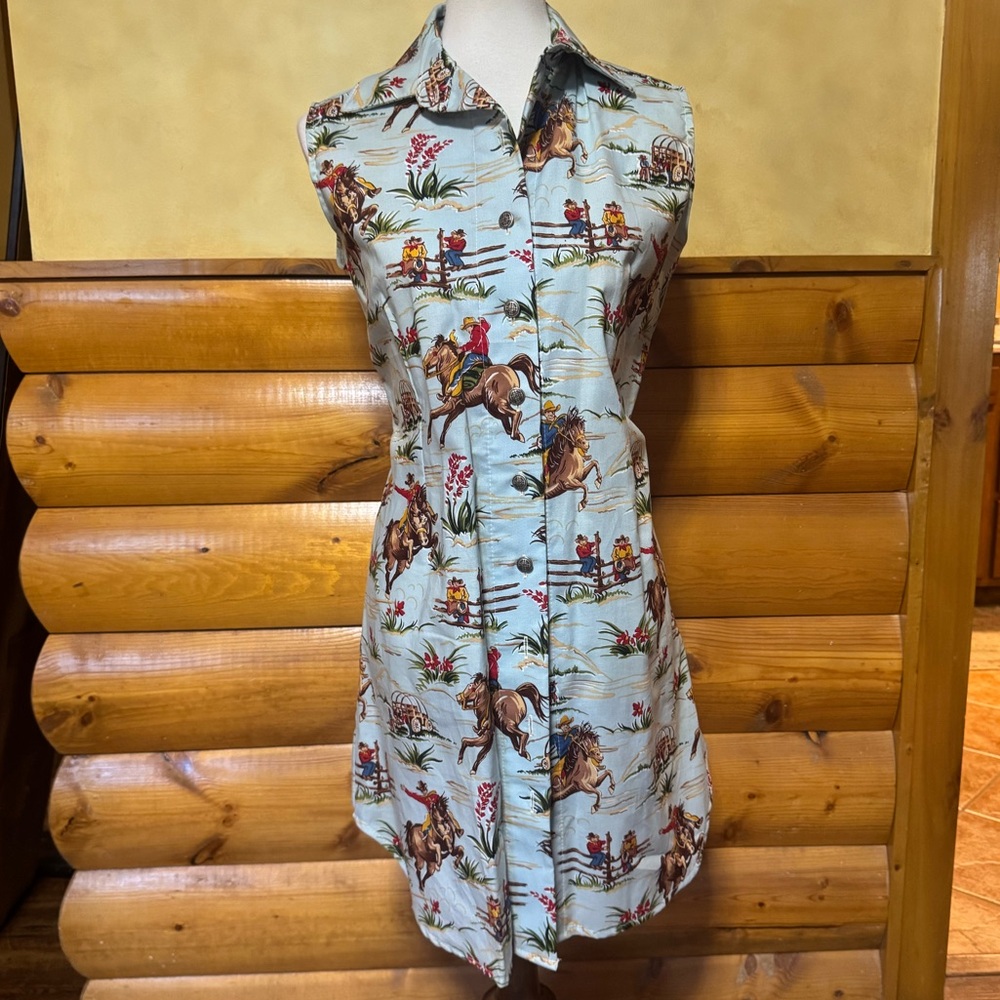 Sleeveless Horse Print Dress - Picture 2 of 6
